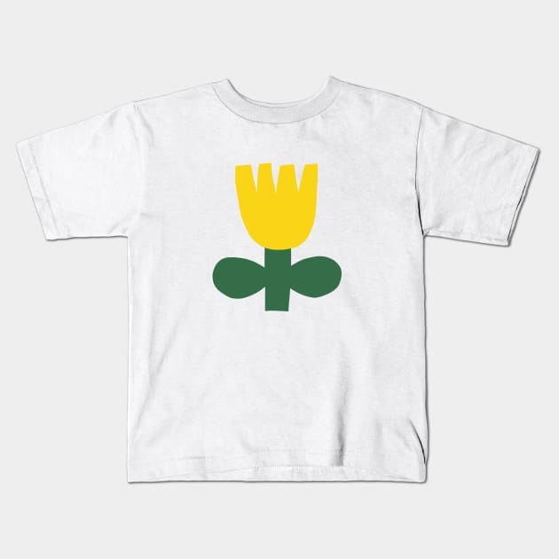 Bold yellow flower Kids T-Shirt by Lisa Jasmin Bauer